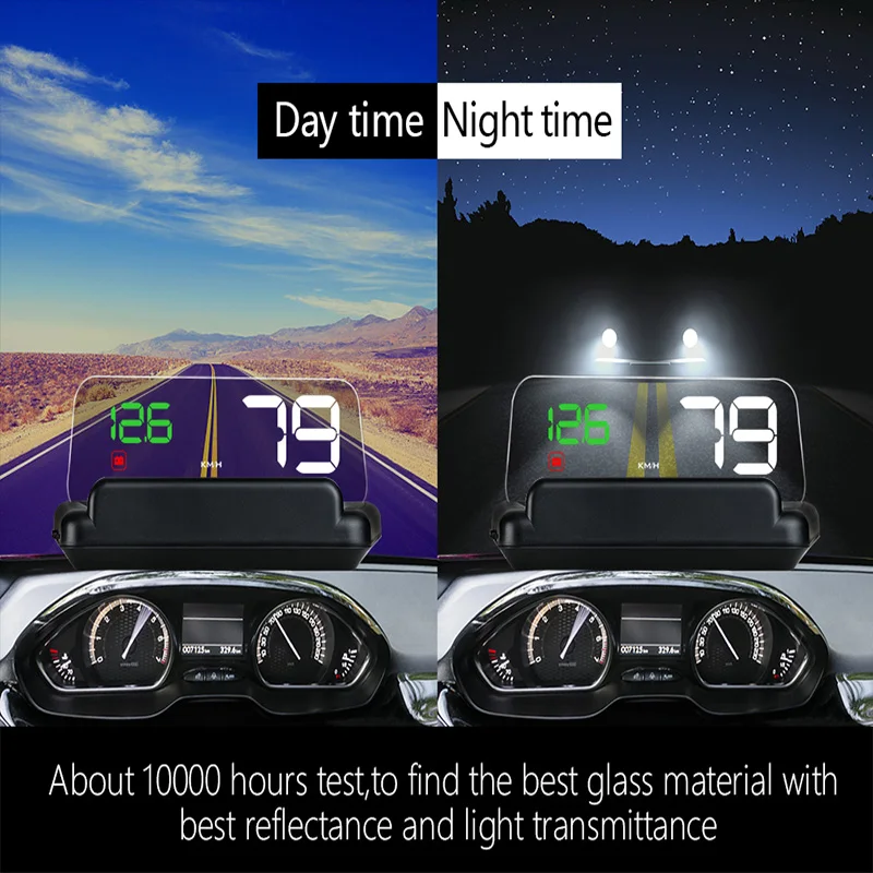 C500 OBD2 Car Speed Projector Hud Head Up Display Digital Speedometer Clock RPM For Universal OBD II Electronics Accessories | Автомобили