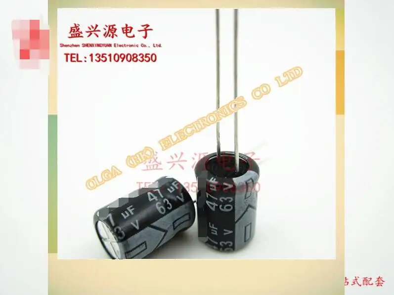 63v47uf 47uf63v authentic aluminum electrolytic capacitor 6*12 8*12 Accuracy: 20% | Электронные компоненты и