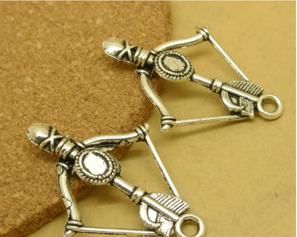 100pc bow and arrow Charm pendants 35*25mm antique silver bronze Handmade Jewelry Making earrings bracelet necklace keychain DIY | Украшения