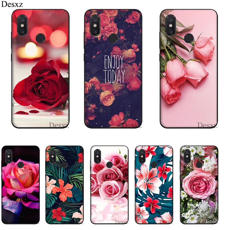 Mobile Phone Case For Xiaomi MiMAX3 6 8 9 10 SE A1 2 3 9T CC9 E Pro LiteSilicone Cover Valentine's Day Roses Flowers Bag Shell |