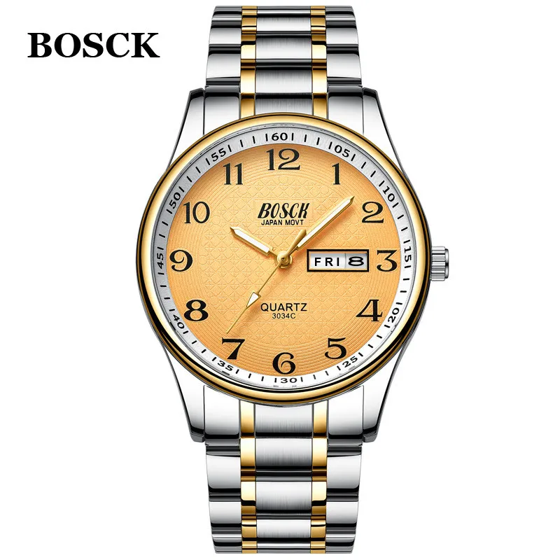 silver gold gold Relogio Masculino Мужские часы Роскошные полностью стальные часы Модные кварцевые наручные часы водонепроницаемые мужские часы Relojes Hombre - Цвет: silver gold gold