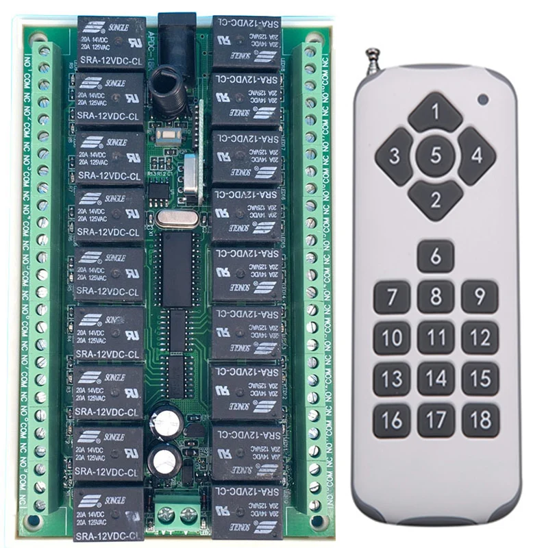 DC12V 24V 18 CH 18CH RF Беспроводной дистанционного Управление светильник выключатель