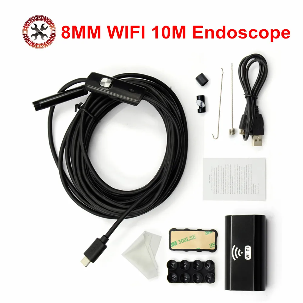 Wi Fi эндоскоп 8 мм 720P HD камера 10 м проводной USB Iphone Водонепроницаемая Android iOS