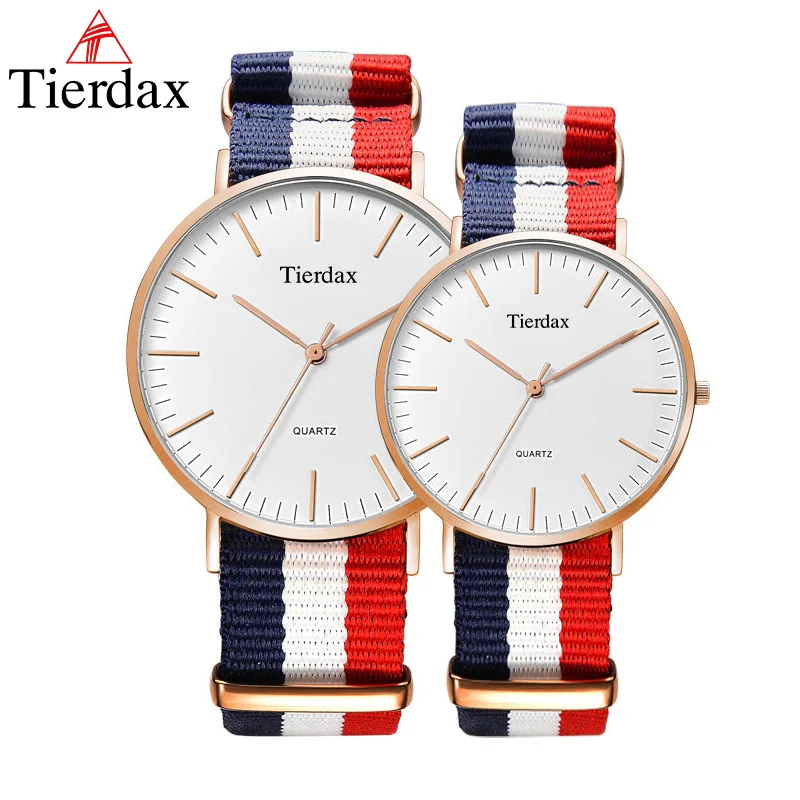 Любителя мужской часы женские tierdax мужские супер тонкий дизайн лучший бренд