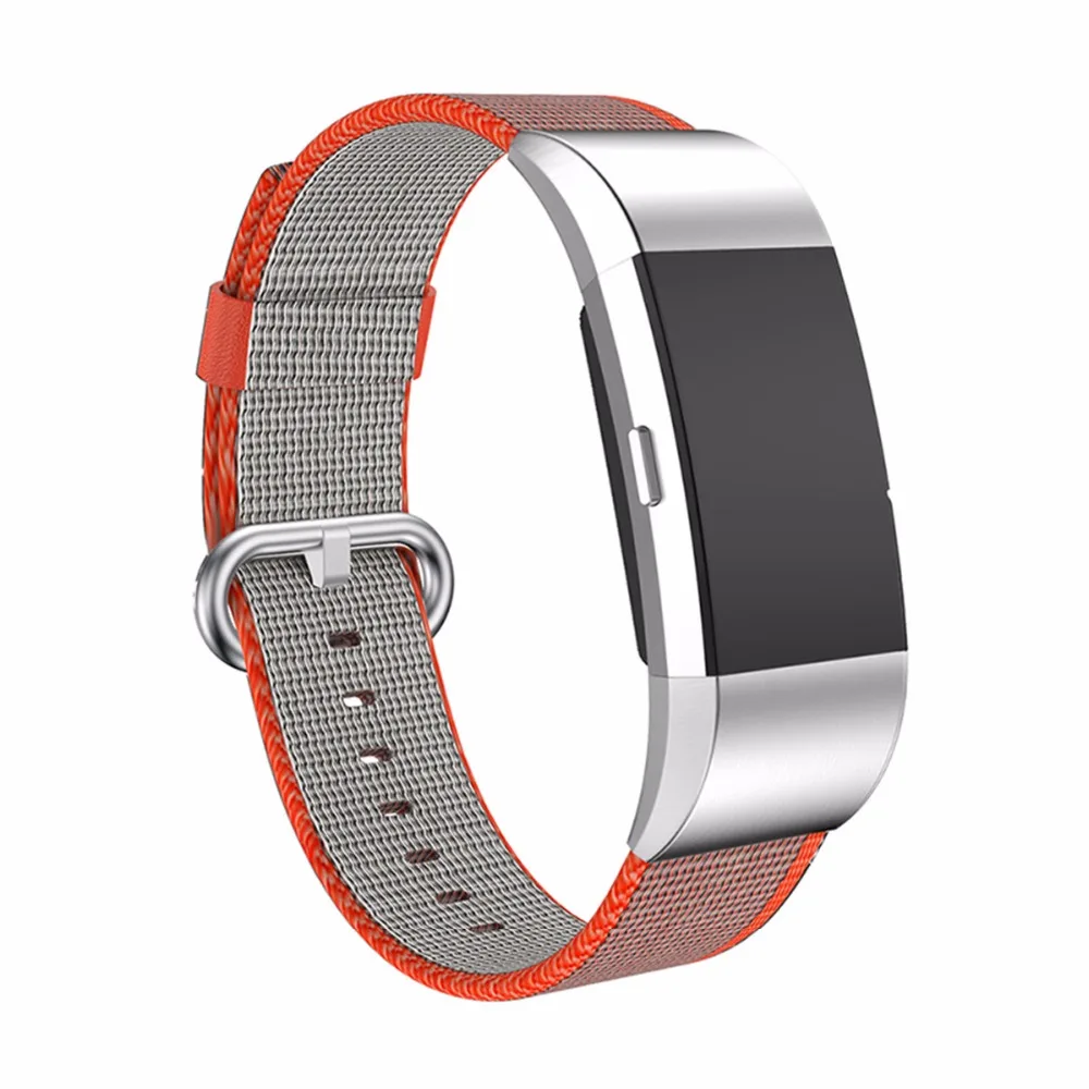 Спортивный тканый нейлоновый наручный ремешок для браслета FitBit Charge 2 гибкий