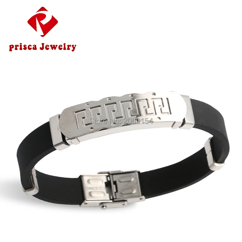 Золото силиконовые браслеты новый нержавеющая сталь серебро резина ювелирные