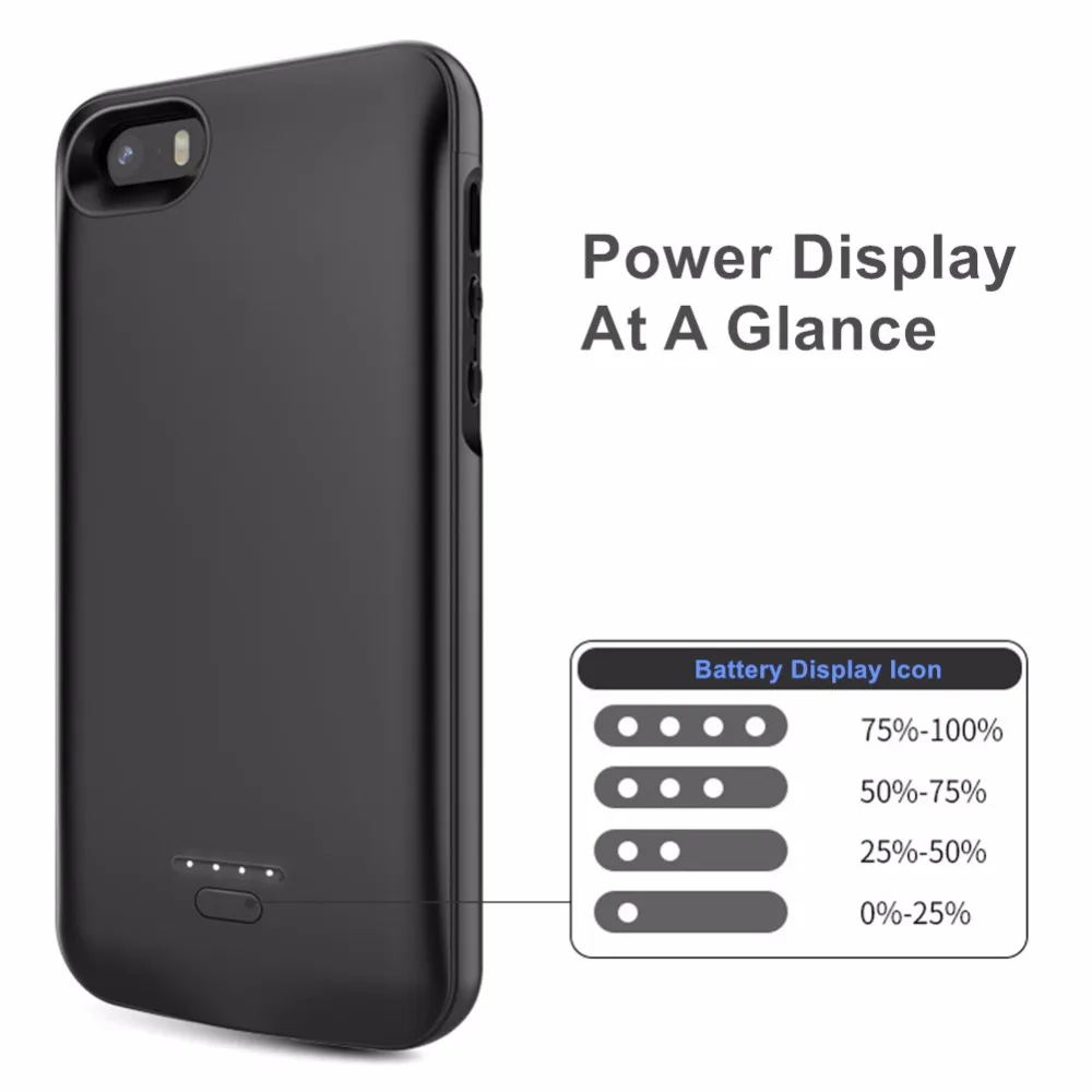 Ультратонкий чехол аккумулятор для iphone 5 4000 мАч|Чехлы с аккумулятором| |