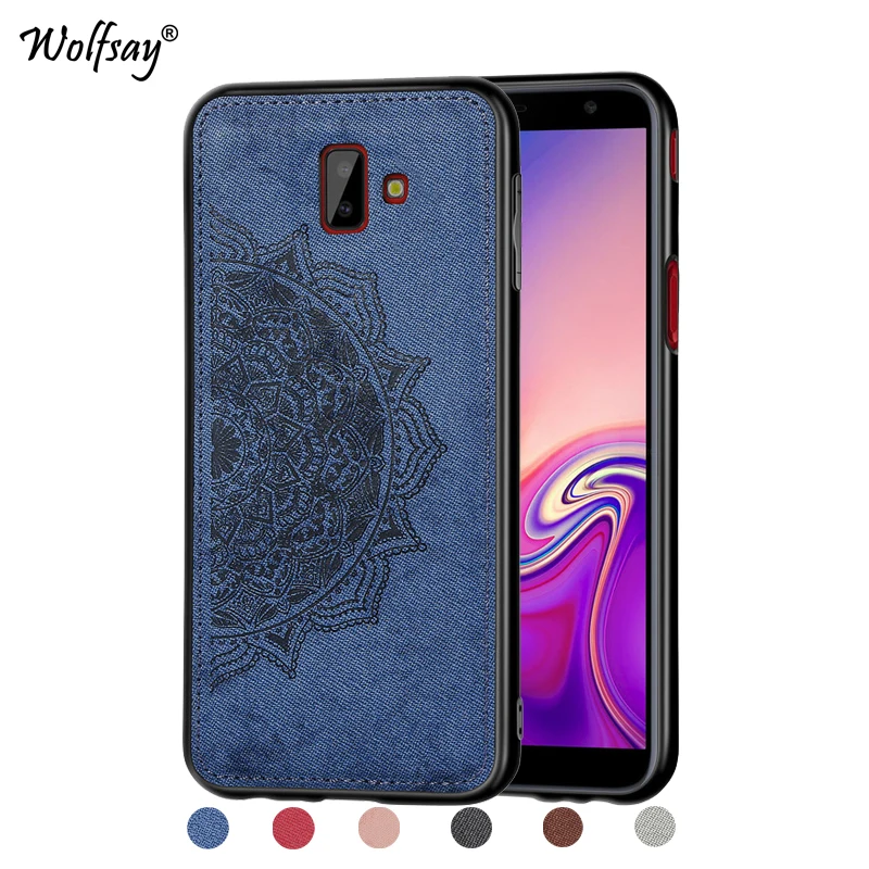 Мягкий ТПУ тканевый бампер для Samsung Galaxy J6 Plus Жесткий Бампер телефона чехол + J610