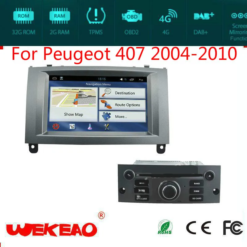 Wekeao автомобиля радио/Vedio мультимедийный плеер для peugeot 407 2004 2010 с навигационная