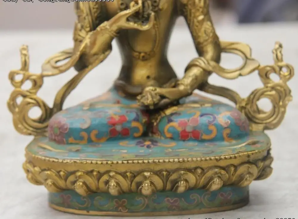 Tibetan Bronze Cloisonne Enamel Vajradhara Vajrabhairava Goddess Buddha Statue | Дом и сад