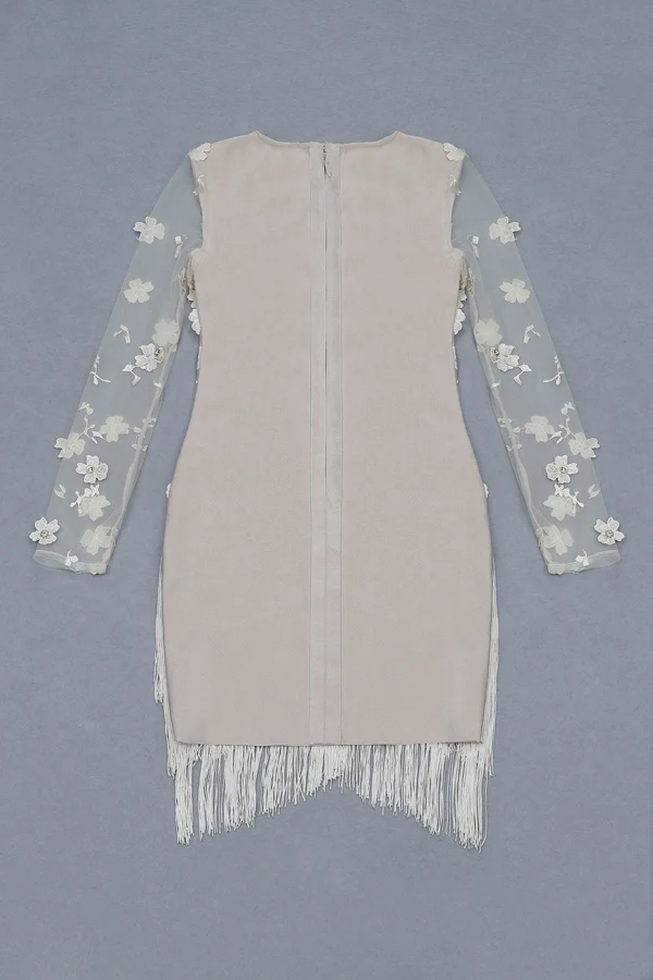 Женское кружевное мини-платье с бахромой элегантное соблазнительное платье