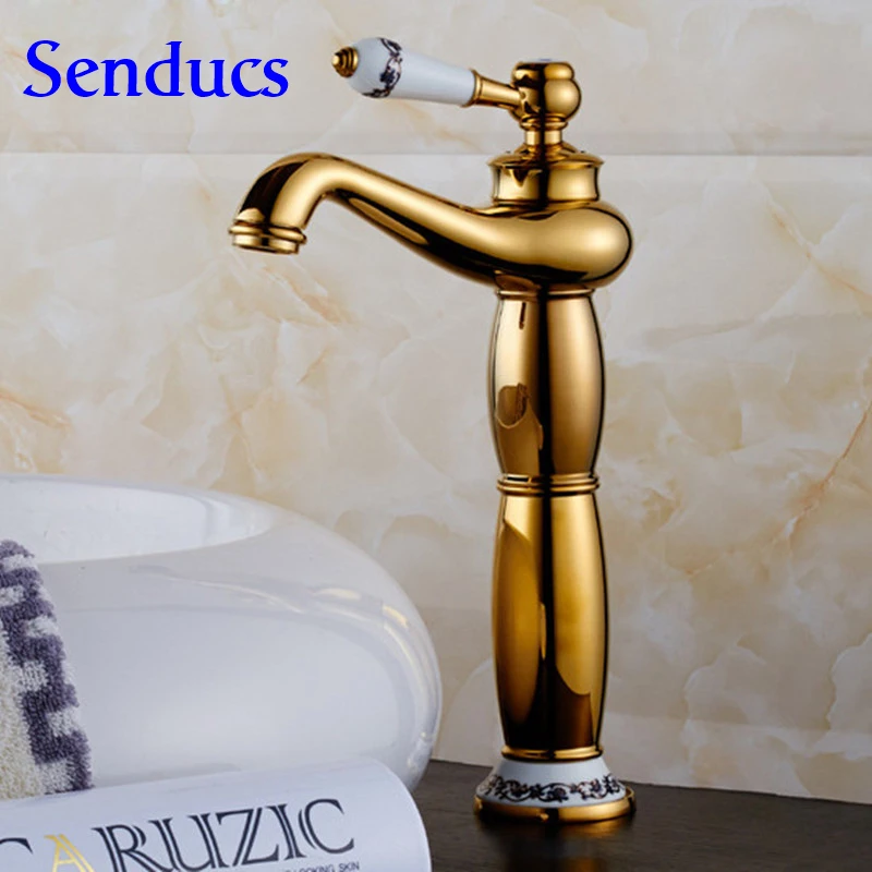 Free shipping Single handle Bathroom Gold faucet of Rose gold mixer and manufactuer supplier bathroom | Обустройство дома