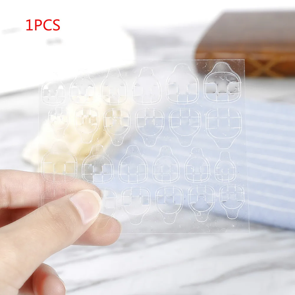 1PCS 10 листов двусторонний клей для ногтей, прозрачный стикер, клейкая лента для накладных ногтей, инструменты для маникюра, искусственные ногти - Цвет: 1PCS