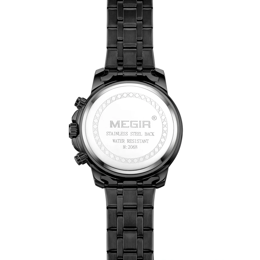 MEGIR, новинка, Роскошные мужские часы, золотые, Топ бренд, модные, синие, кварцевые часы для мужчин, нержавеющая сталь, мужские наручные часы, relojes hombre
