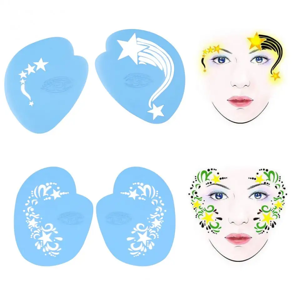 7 шт./компл. многоразовый трафарет под краску шаблон для рисования тела макияж
