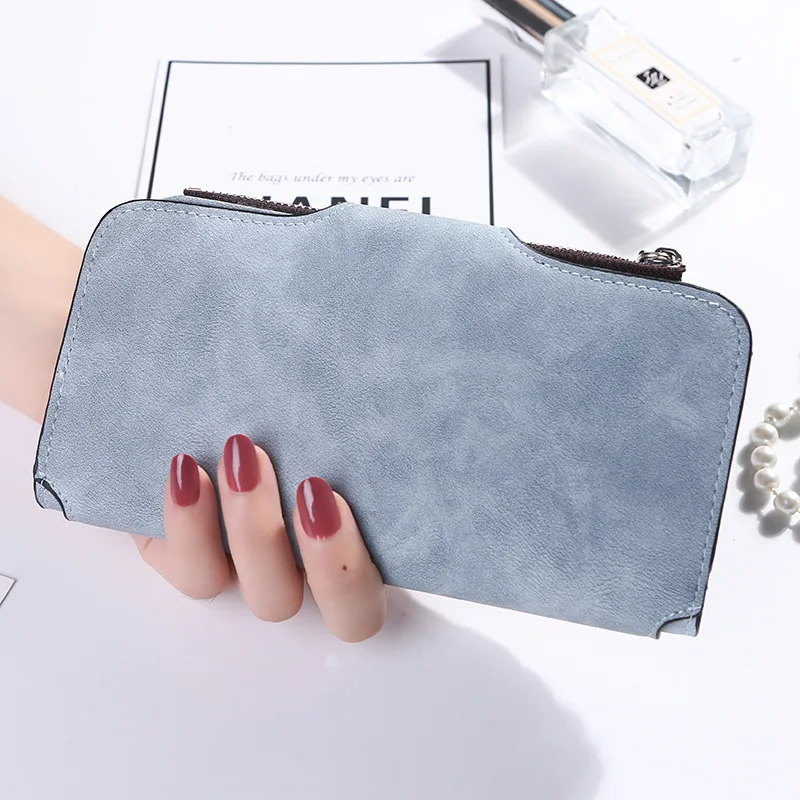 new buckles ms han edition more than three fold wallet fashion handbag for ladies frosted double color fabrics | Багаж и сумки