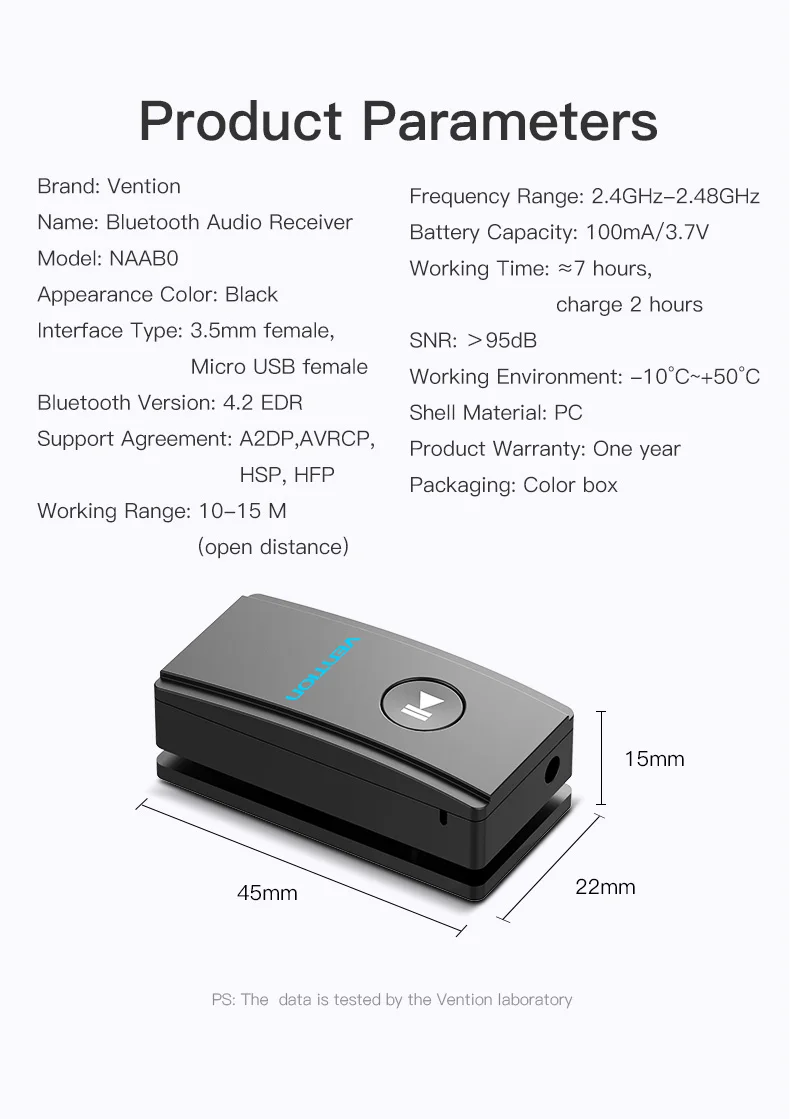 Vention беспроводной Bluetooth приемник 4,2 Aux 3,5 мм Bluetooth аудио приемник музыкальный адаптер для автомобиля стерео наушники Динамик MP3
