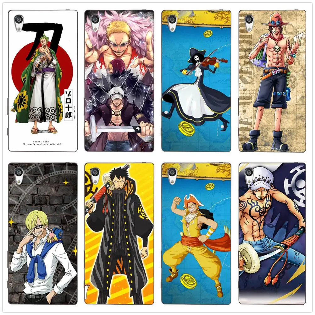 Японского аниме коллаж one piece Луффи Лафит ТПУ чехол мягкий для Sony Xperia E3 E5 M2 4 5 T3 X XA1 XZ