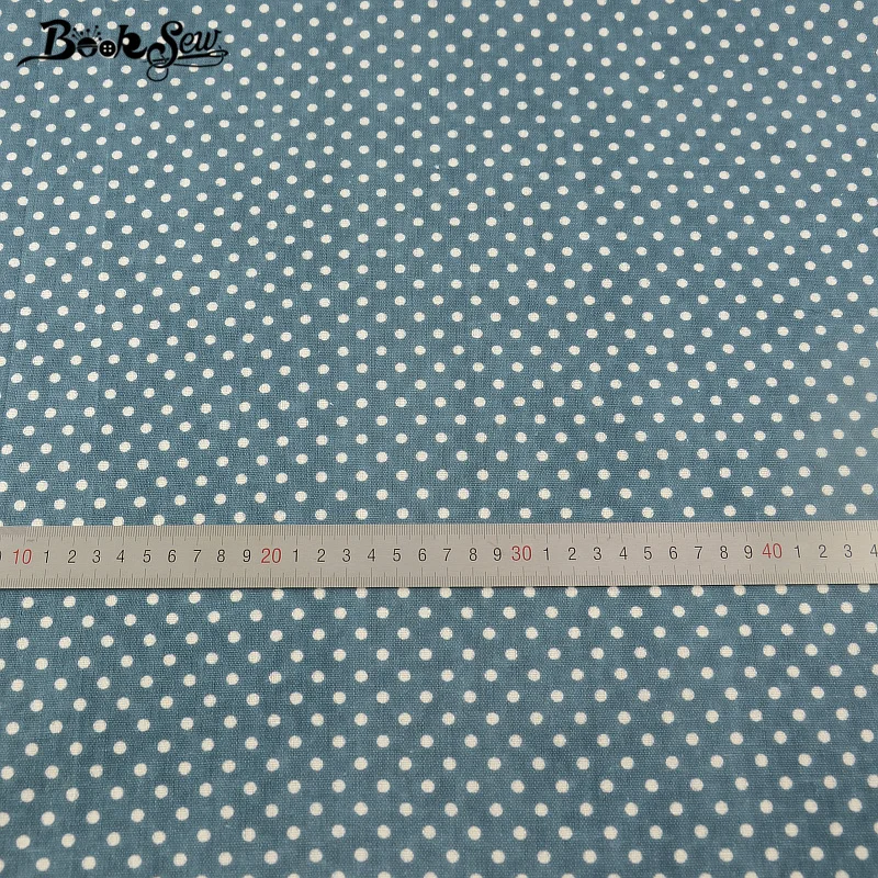 Booksew Blue Color Cotton Linen Fabric Dots Design Home Textile Sewing Material Tissu For Bag Table Cloth Curtain Decoration CM|fabric dots|design