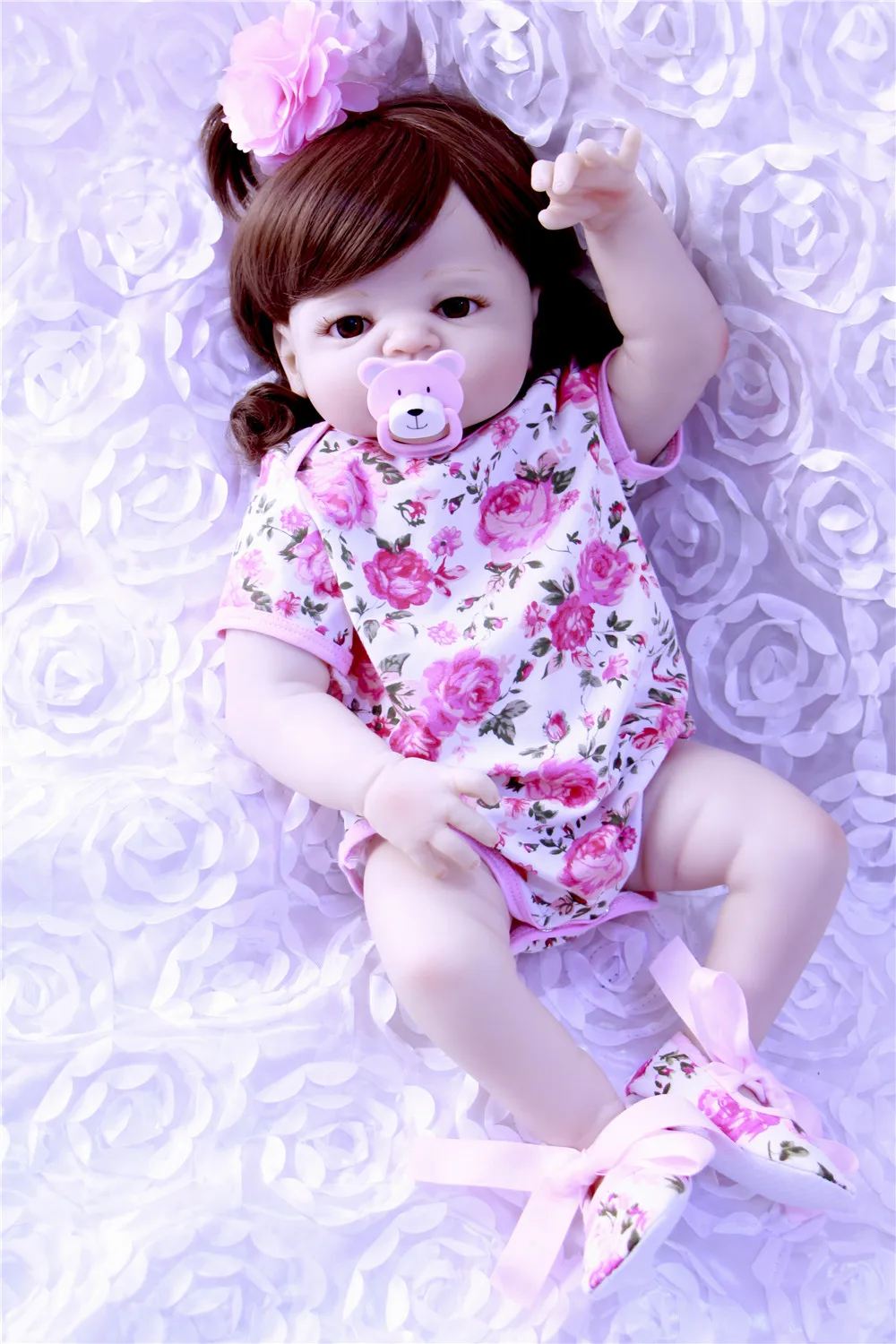 Реалистичные полностью силиконовые Кукла reborn baby кукла для девочки 23 &quot завитые