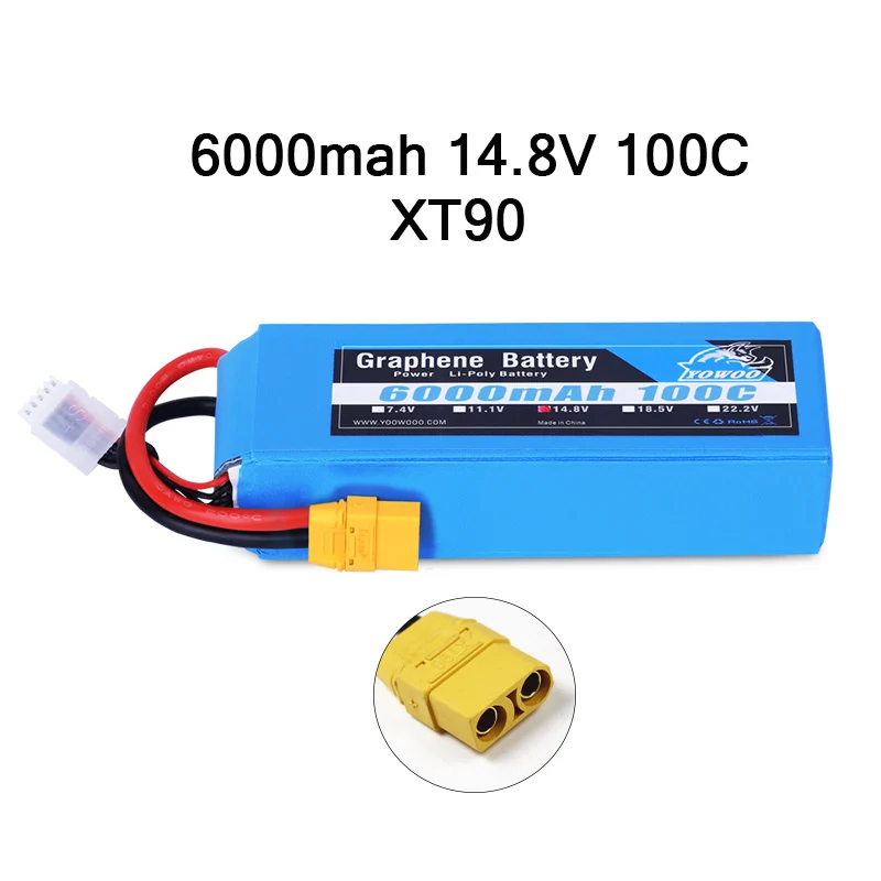 4S 6000mah 100C XT90 Радиоуправляемая графеновая батарея Lipo 2S 7,4 V 3S 11,1 V 4S 14,8 5S 18,5 V 6S 22,2 V 3000mah 3300mah 4000mah 5000mah 6000mah 6500mah для радиоуправляемого автомобиля - Цвет: 4S 6000mah 100C XT90