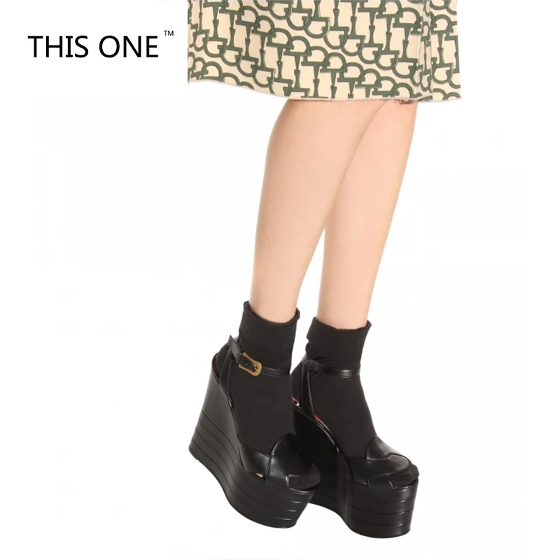 Непромокаемые сандалии на платформе и очень высоком каблуке 16 см большие размеры