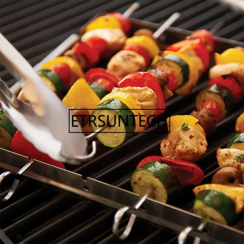 Beli 30 Cm Barbeque Tusuk Jarum Besi Perkakas Garpu Dapur Keluarga Outdoor Bepergian BBQ Jarum Alat Mudah Dibersihkan