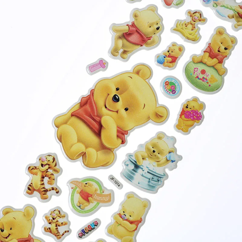 10pcs Cartoon Winnie Bear Sticker Child Classic Decal Toy Gift Cute 3D PVC Animal Bubble (Random Style) | Игрушки и хобби