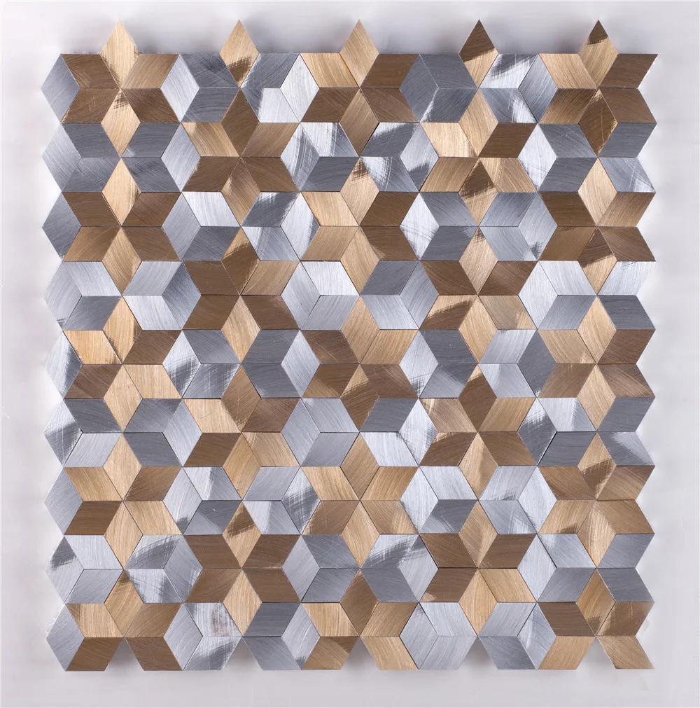 Золотая кухонная плитка металлическая мозаичная для домашнего декора