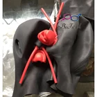 Латекс шляпы новый 3D вытяжки латекс маска w красный рот перед оболочка внутри на молнии