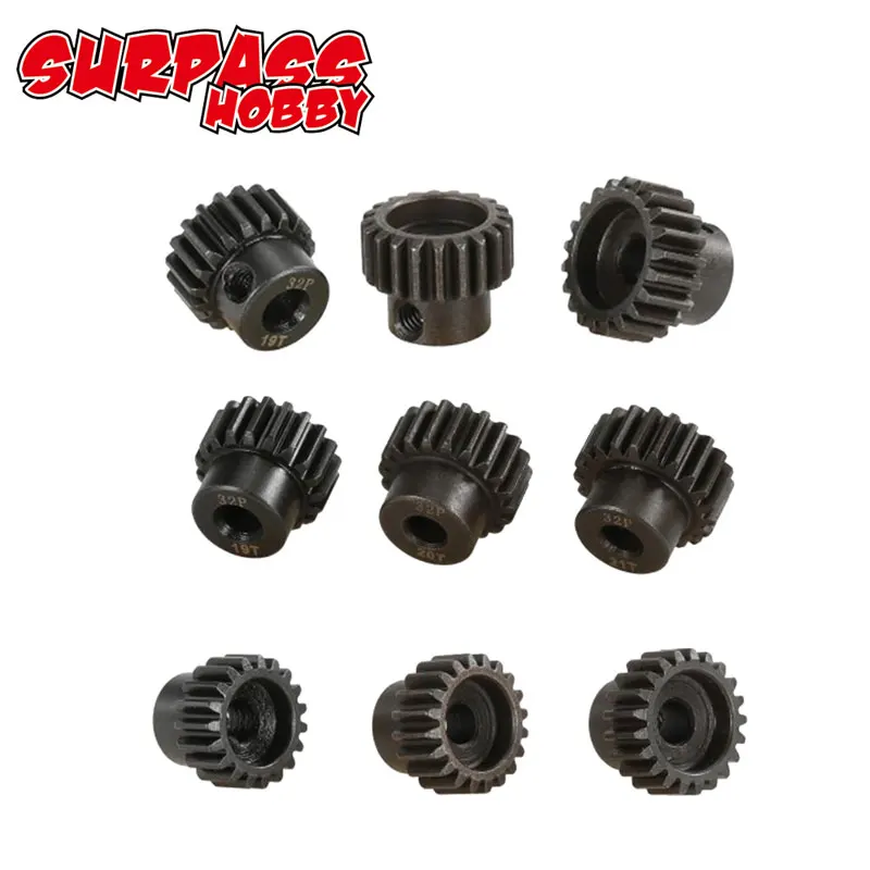 19T 20T 21T SURPASSHOBBY 32DP 5 мм 13T 14T 15 T/16 T 17T 18 T/19 T 20T 21T Металлическая Шестерня двигателя для 1/10 1/8 RC багги автомобиль монстр грузовик - Цвет: 19T 20T 21T