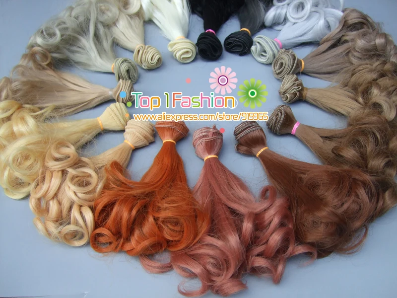 Искусственные волосы для наращивания 15*100 см естественные цвета кукол BJD опт