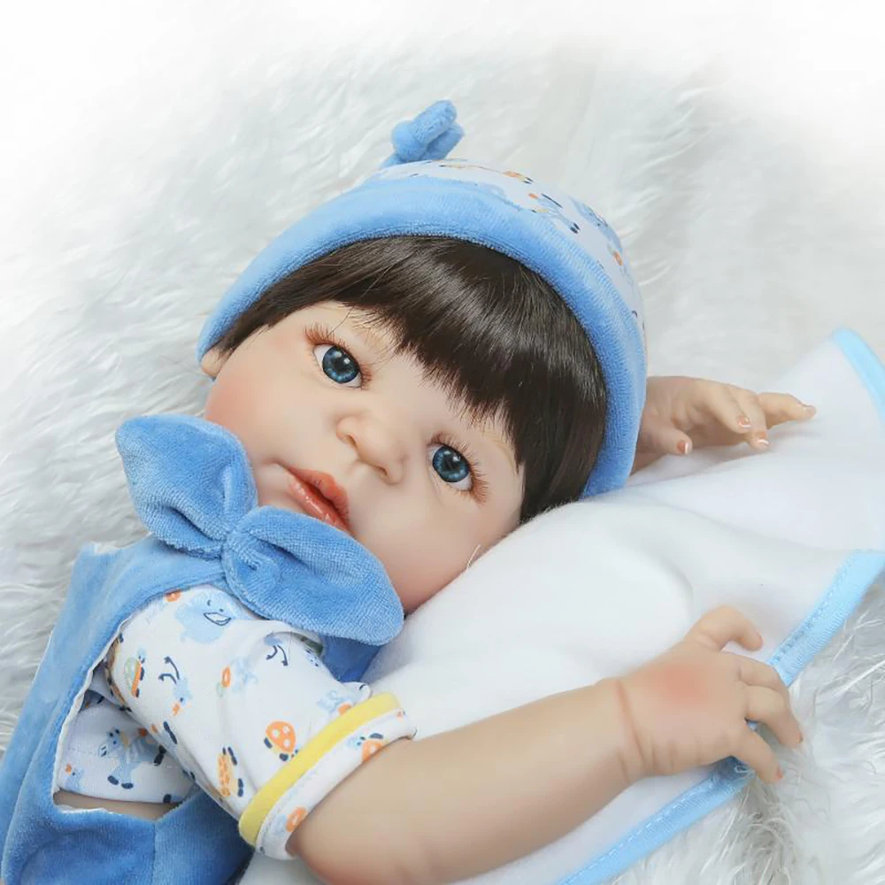 NPK 57 см полное тело силикона Reborn Детская кукла игрушка Lifeile новорожденный мальчик