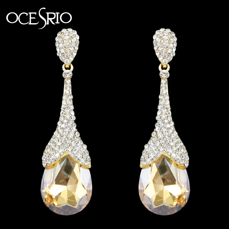 Женские серьги-капельки OCESRIO длинные висячие серьги с золотыми каплями и