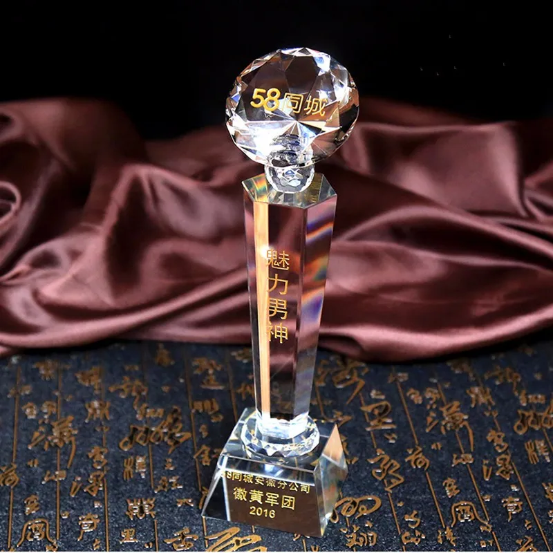 Персонализированные стеклянные медали для Honor призы с кристаллами и