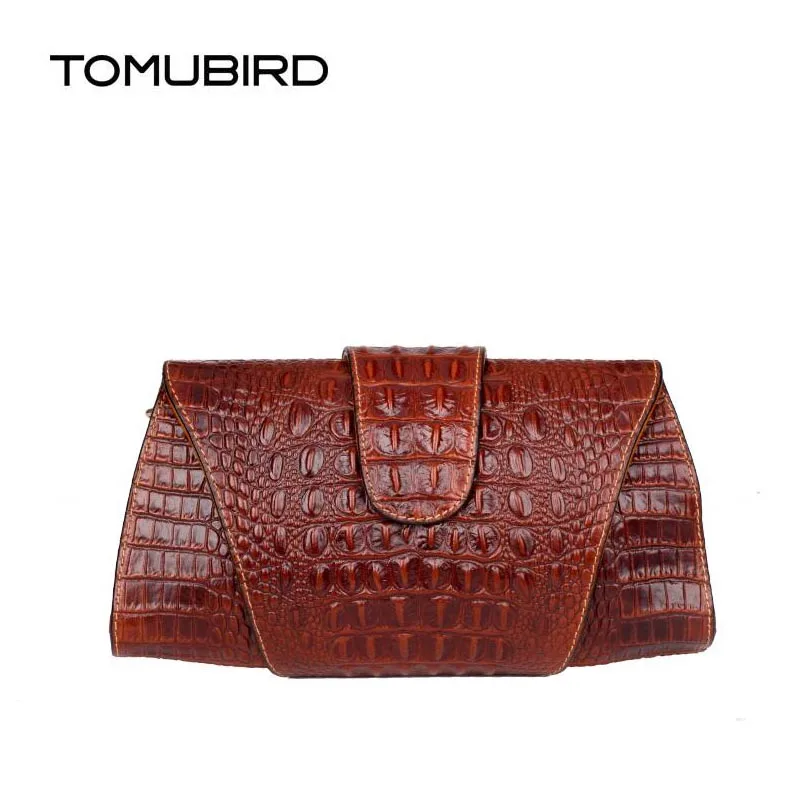 Женская сумка клатч из воловьей кожи с крокодиловым узором|leather women bag|envelope bagbrand bag