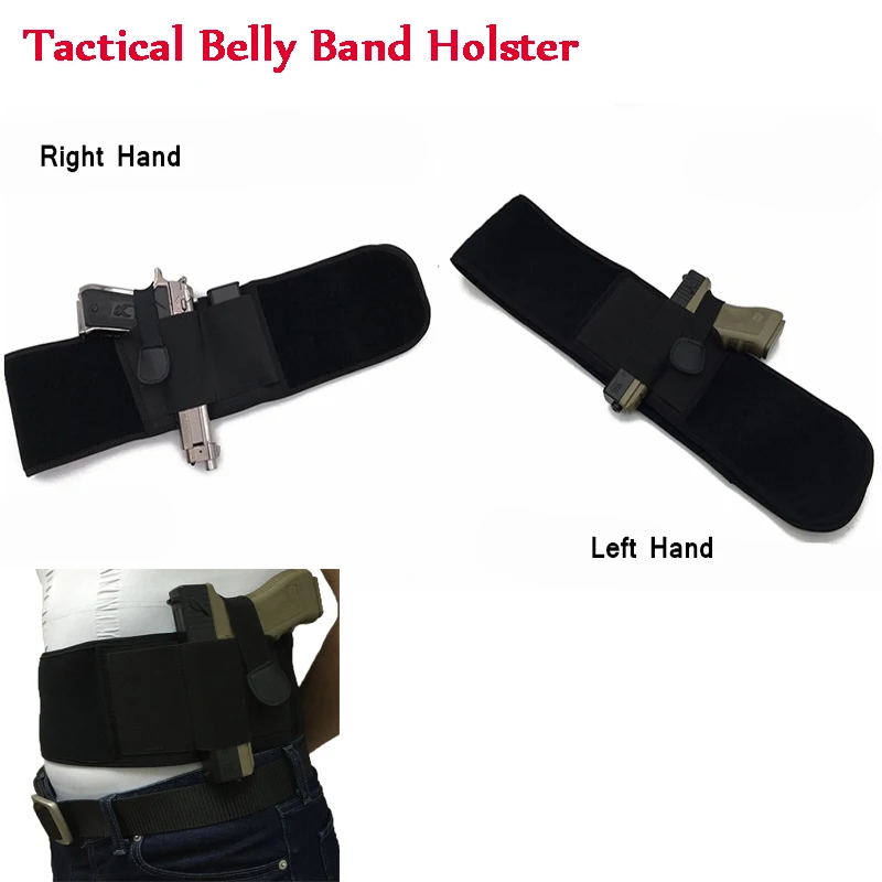 Tactical Belly Band Pistol Holster For Universal Gun Right / Left Hand High Elastic Nylon Carry Case Glock 17 Beretta | Спорт и