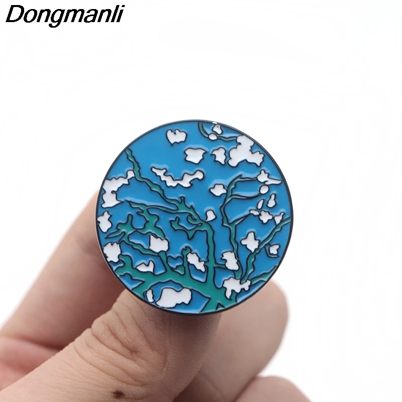 P3797 Dongmanli Мода Ван Гог Эмаль Булавка коллекция искусство картина маслом Броши для женщин значок булавки на лацканы воротник ювелирные изделия