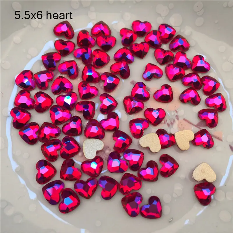 10 шт. блестящие красные стразы AB с плоским основанием для ногтей кристаллы сделай