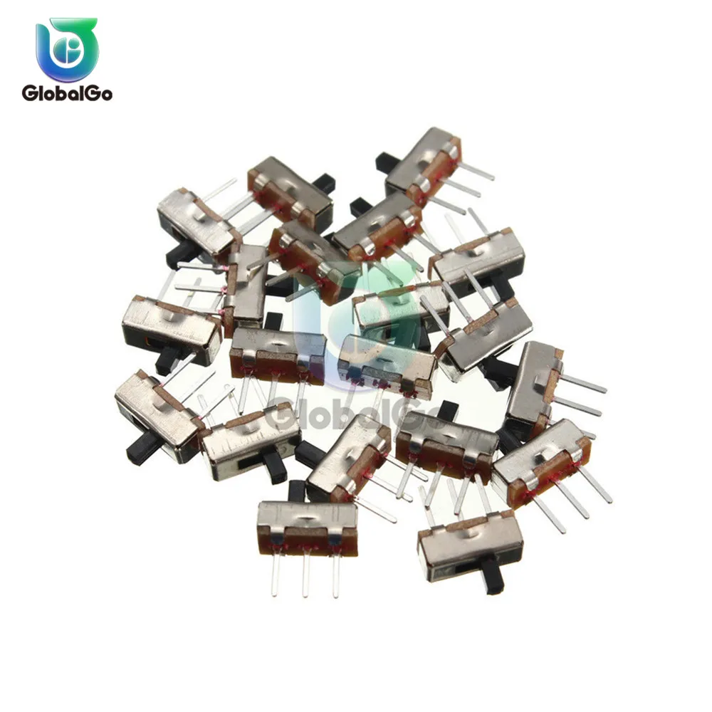 

20pcs/Lot SS12D00G3 Electrical Switches Toggle Switch 2 Position SPDT 1P2T 3 Pin PCB Panel Mini Vertical Slide Switch