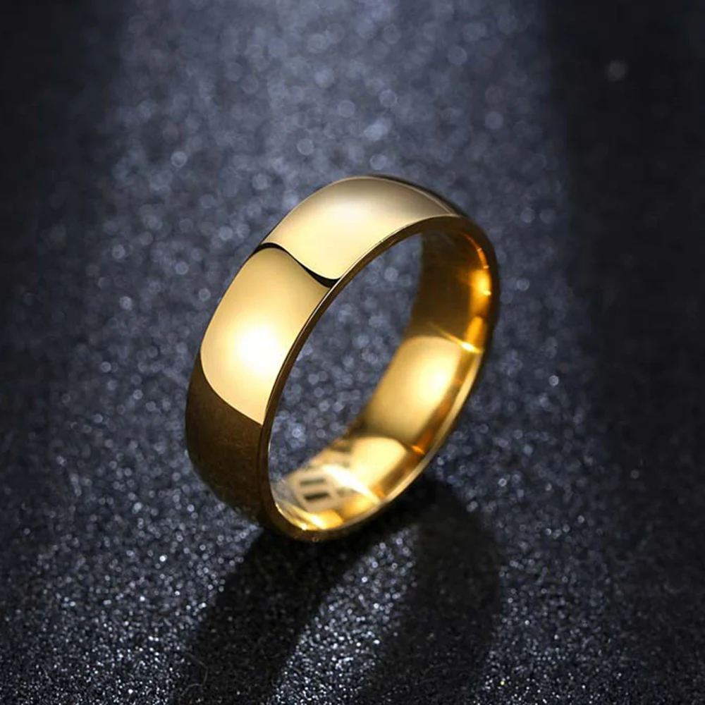 LUXUSTEEL набор anillos высокой полировки золотого и серебряного цвета пара колец
