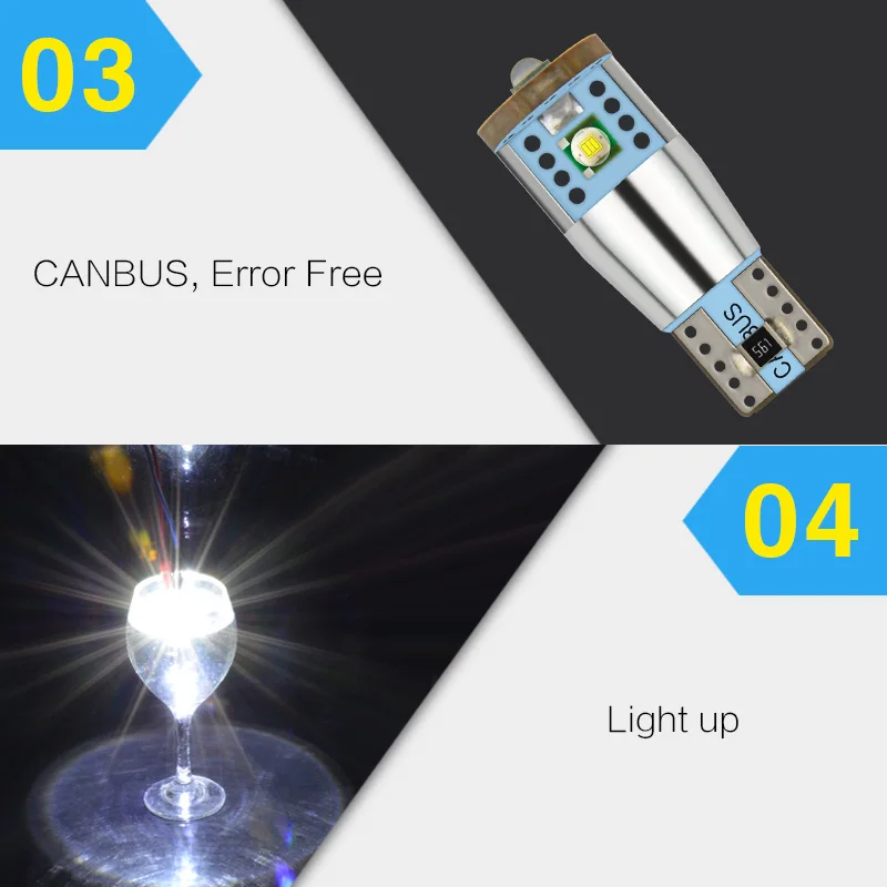 NAO 2x T10 W5W Высокая мощность Cree Chip 168 194 CANBUS без ошибок Белый светодиодный