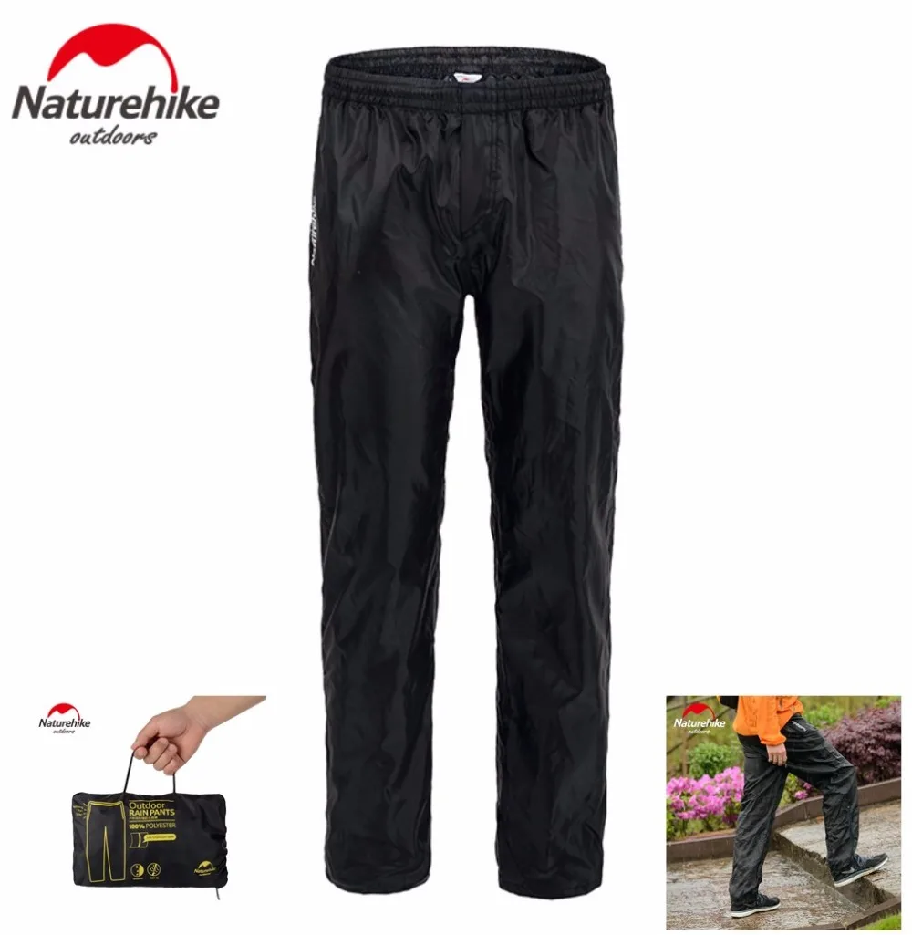 Naturehike Открытый Кемпинг Пешие Прогулки двойная молния дождь брюки нейлон водонепроницаемый Велоспорт Брюки рыбалка брюки плюс размер