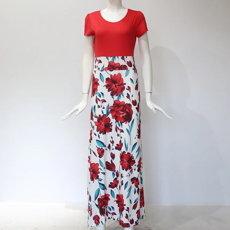 Женское платье с коротким рукавом ECOBROS вечернее цветочным принтом лето-весна 2019 |