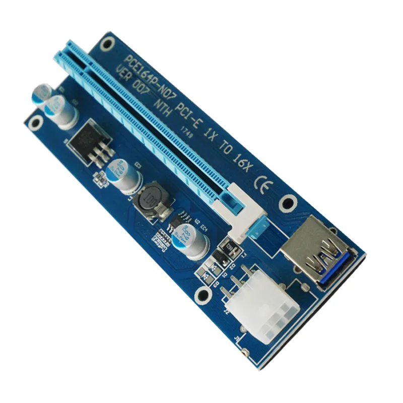 VER007 PCIE X1 к X16 Riser Card PCIe USB 3 0 удлинитель SATA 6Pin 4Pin Molex для Биткоин Майнер| |