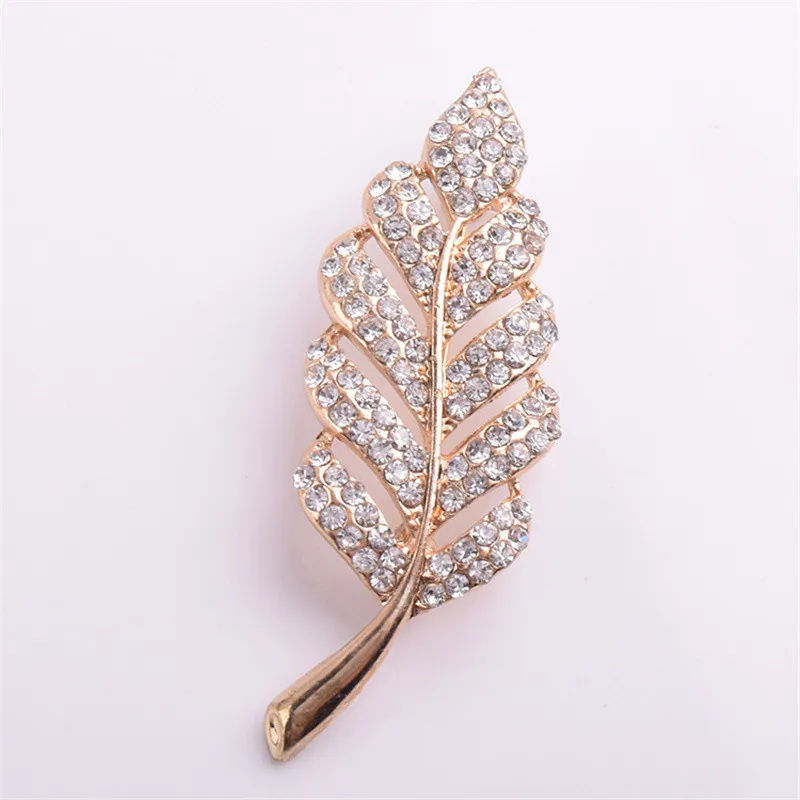 Женская Винтажная брошь в виде листьев с кристаллами| |