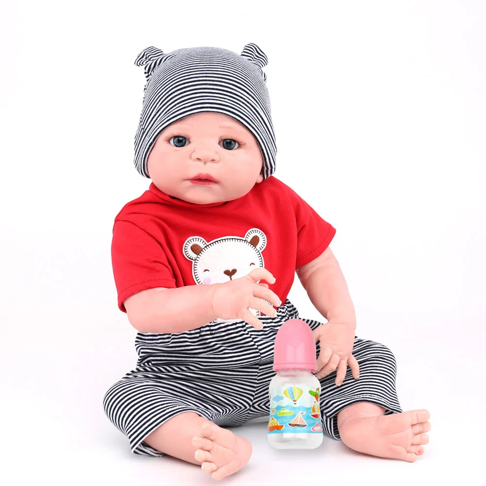

57cm Full body soft Silicone babies sale vinyl Newborn real touch boy reborn Children Birthday Gift Play House toys Bathe doll