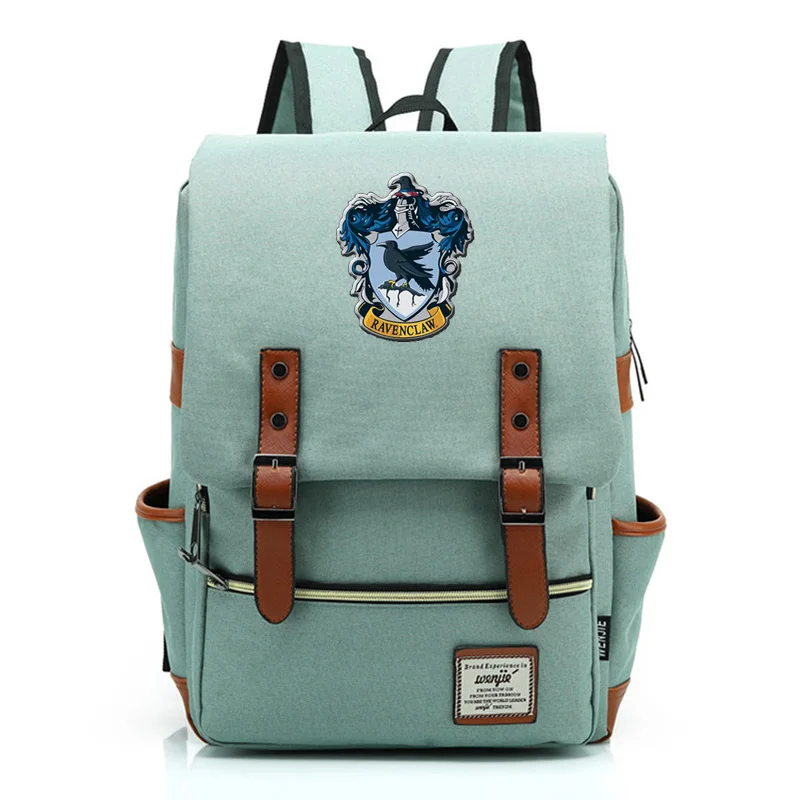 Новая школьная сумка Hufflepuff Ravenclaw Slytherin Gryffindor для мальчиков и девочек, школьные сумки для подростков, Холщовый женский рюкзак, мужской рюкзак