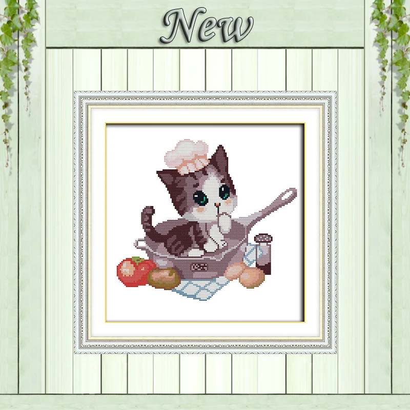 Набор для вышивки Котенок фрукты сделай сам | Дом и сад