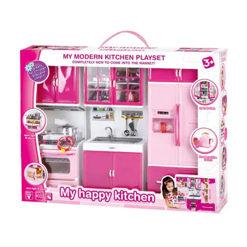 3 IN 1 WITHRETAILBOX Новинка, ролевые игры, 3 в 1, имитация, кухонный набор, кухонный шкаф, инструмент, посуда, куклы, костюмы, игрушки, головоломка, развивающая кукла для девочек - Цвет: 3 IN 1 WITHRETAILBOX